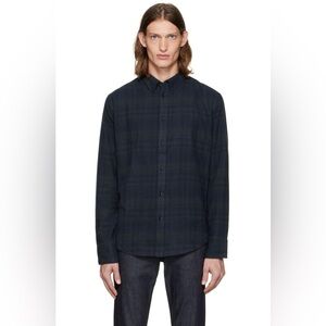 Rag & bone Navy Plaid Shirt tomlin shirt small chic urban ssense tartan